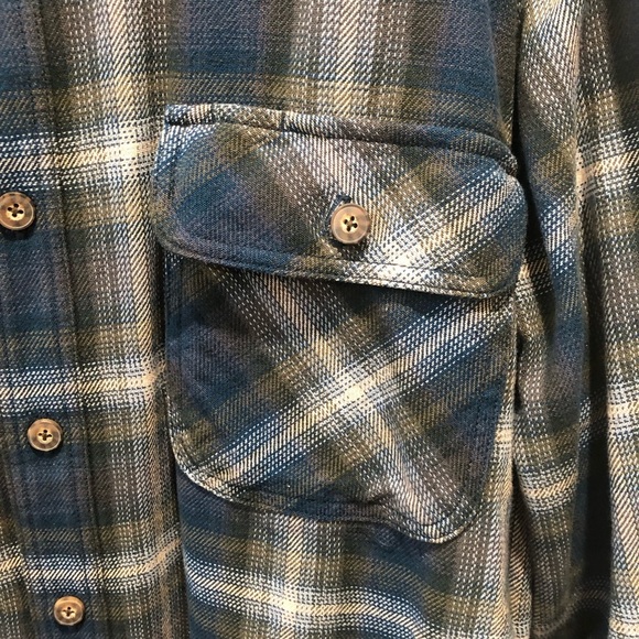 Duluth Trading Mens 2XL Tall Blue Gray Plaid Men's Shacket Shirt Heavyweight L/S - Picture 4 of 5